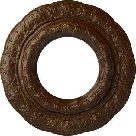 Ekena Millwork Lisbon Ceiling Medallion (Fits Canopies up to 7"), 15 3/8"OD x 7"ID x 1"P, Root Beer Crackle CM15LIRBC